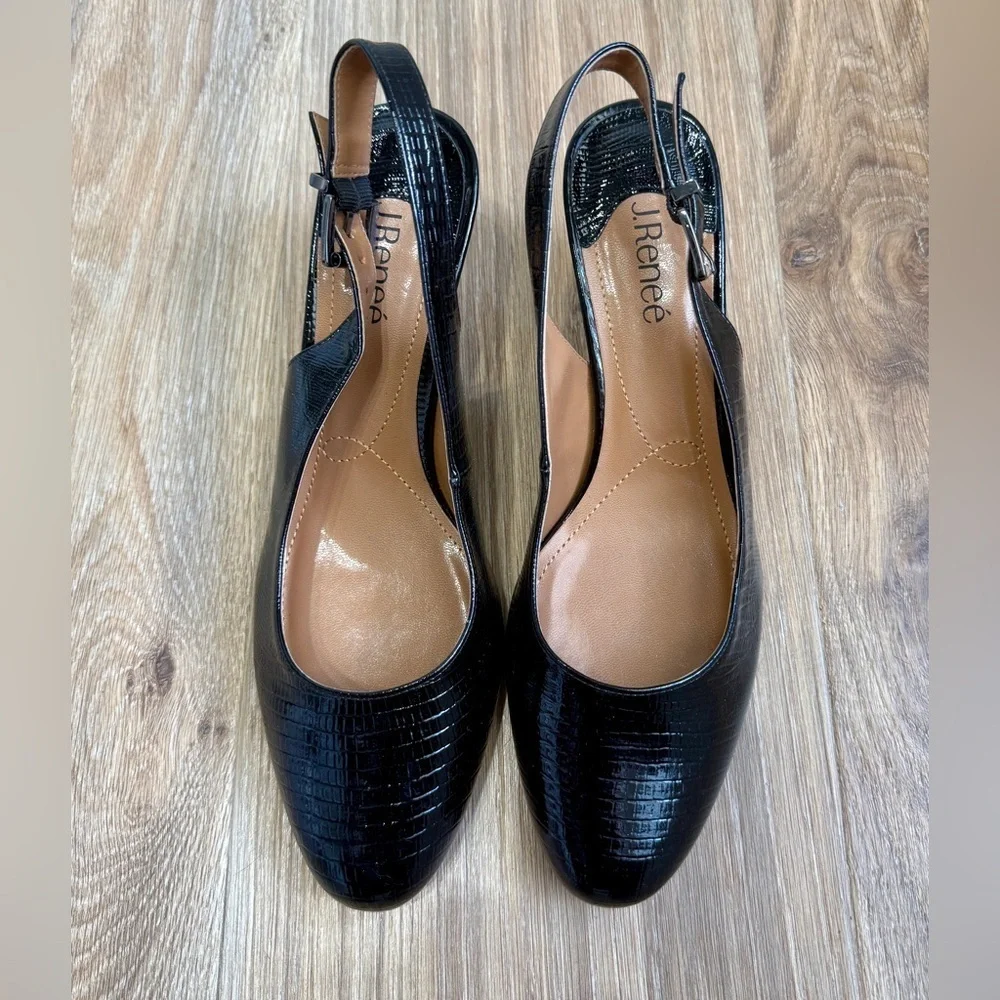 J. Reneé MALREE Black Slingbacks - Size 11 M LNC